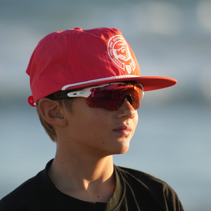Thank You Nylon Rope Hat - Red
