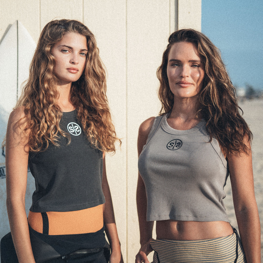 Rib Tank Crop - Black