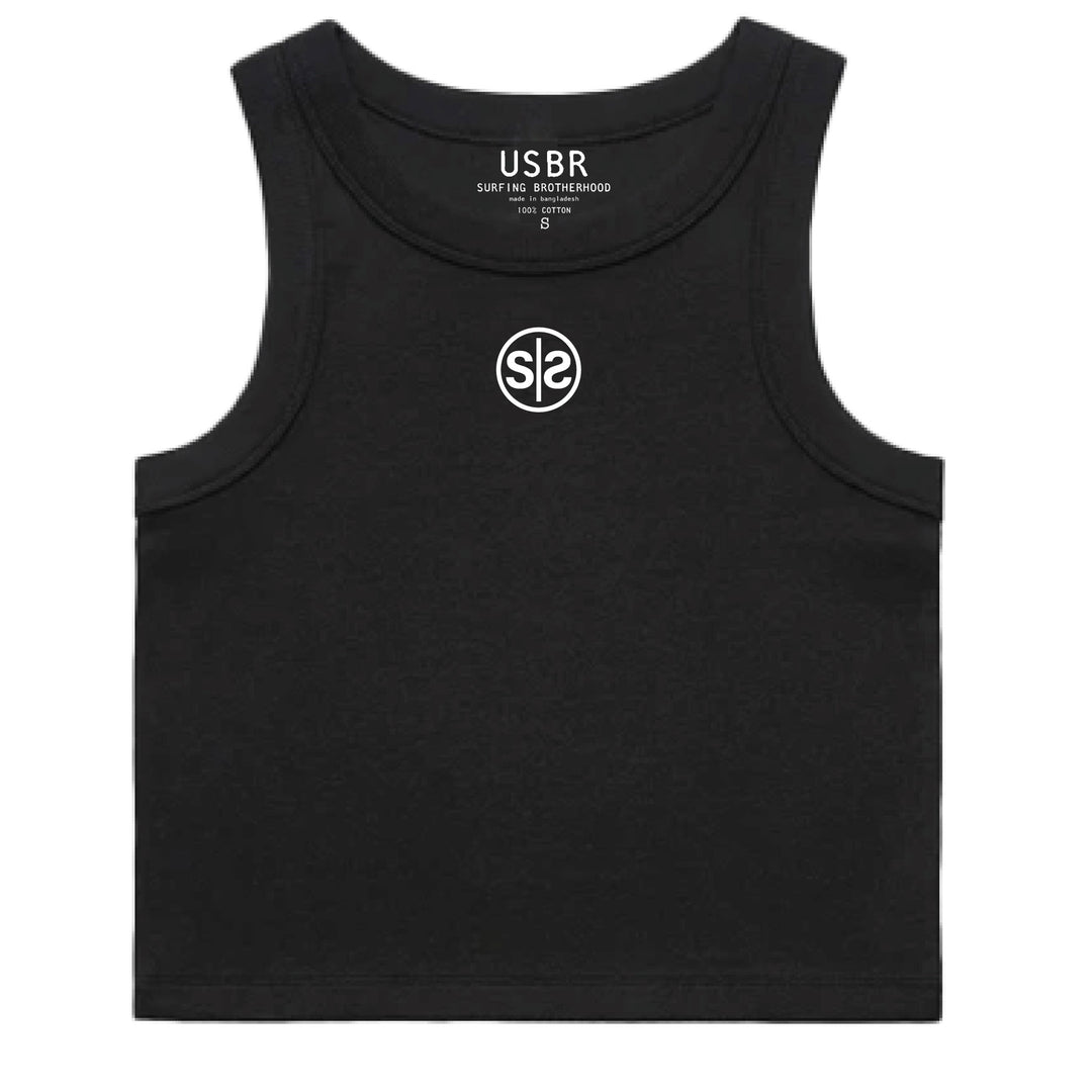 Rib Tank Crop - Black