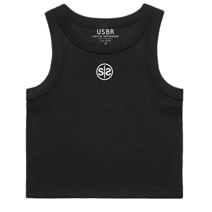 Rib Tank Crop - Black