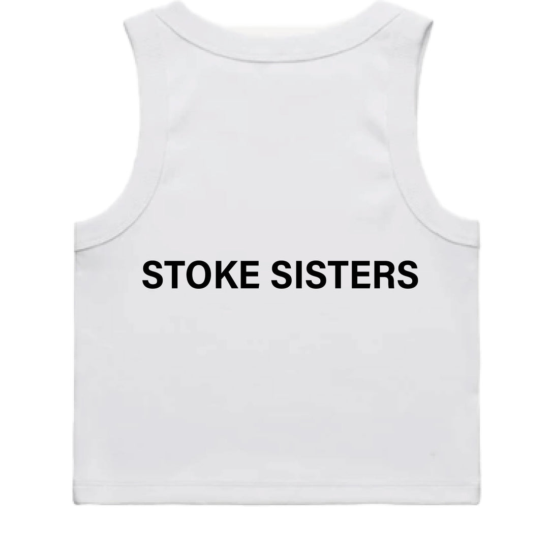 Rib Tank Crop - White