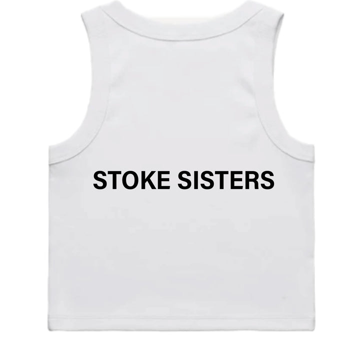 Rib Tank Crop - White