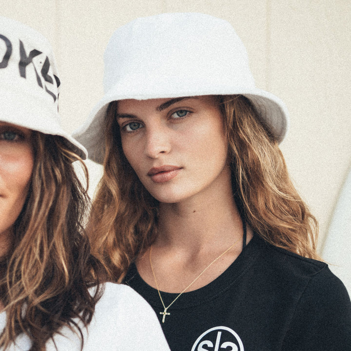 Terry Cloth Bucket Hat - White